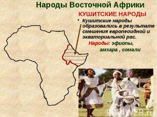 Народы Восточной Африки КУШИТСКИЕ НАРОДЫ Кушитские народы образовались в результ