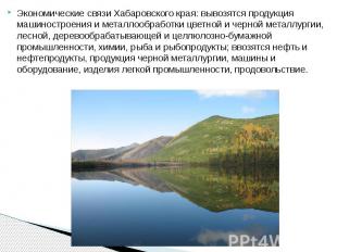 Экономические связи Хабаровского края: вывозятся продукция машиностроения и мета