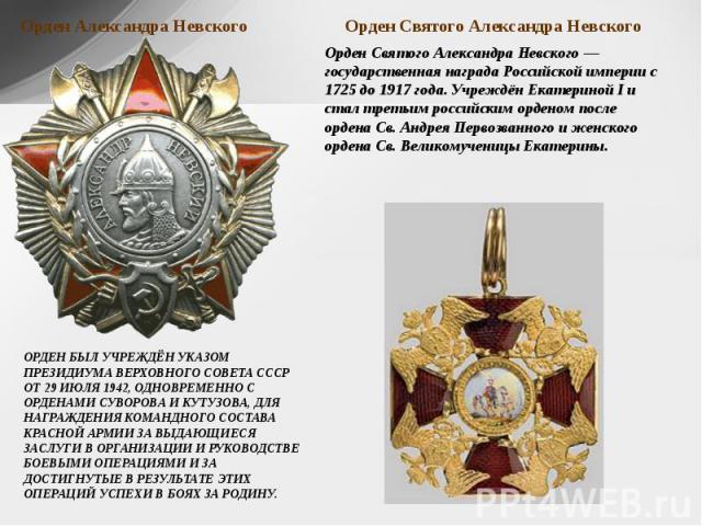 Орден Александра Невского Орден Святого Александра Невского Орден Александра Невского Орден Святого Александра Невского