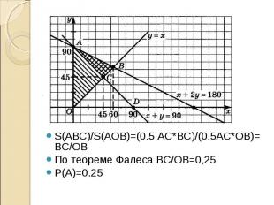 S(ABC)/S(AOB)=(0.5 AC*BC)/(0.5AC*OB)= BC/OB S(ABC)/S(AOB)=(0.5 AC*BC)/(0.5AC*OB)