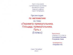 ГБОУ СОШ №593 с углубленным изучением английского языка Невского района Санкт-Пе