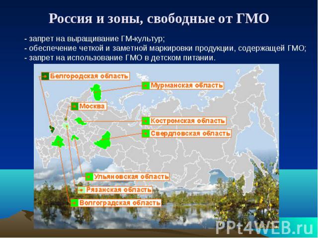 Россия и зоны, свободные от ГМО