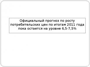 Официальный прогноз по&nbsp;росту потребительских цен по&nbsp;итогам 2011 года п