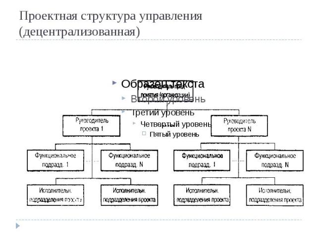 Проектная структура управления (децентрализованная)