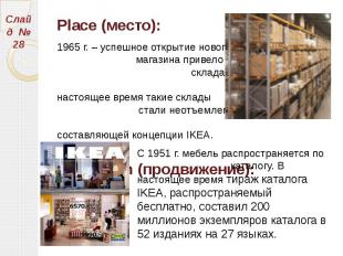 Place (место): Place (место): 1965 г. – успешное открытие нового магазина привел