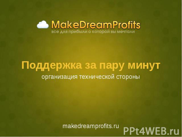 Поддержка за пару минут makedreamprofits.ru