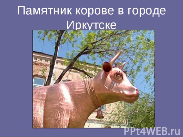 Памятник корове в городе Иркутске