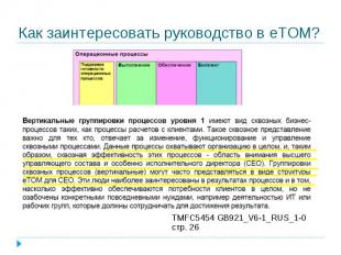 Как заинтересовать руководство в eTOM?