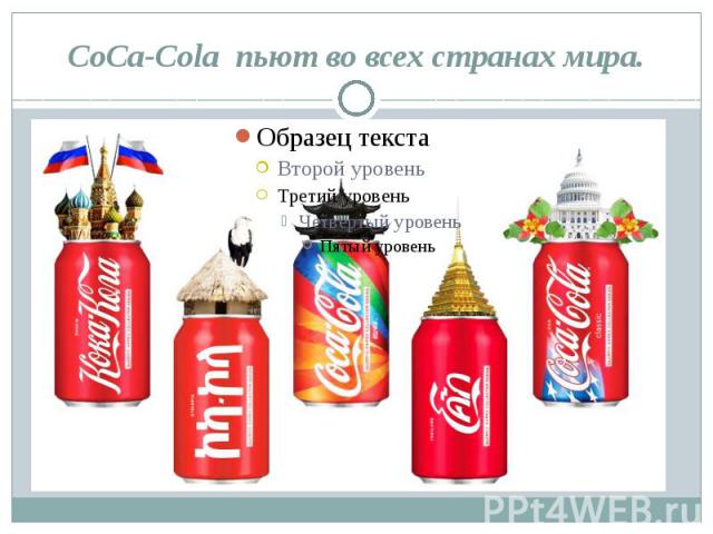 CoCa-Cola пьют во всех странах мира.