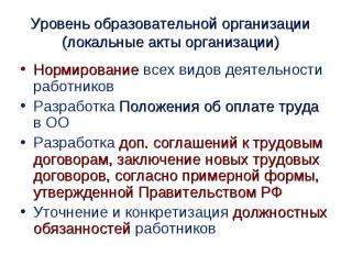 Нормирование всех видов деятельности работников Нормирование всех видов деятельн