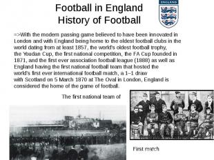 Football in England History of Football =&gt;With the modern passing game believ