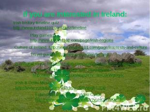 If you are interested in Ireland: