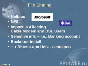 File Sharing Netbios NFS Impact is Affecting Cable Modem and DSL Users Sensitive