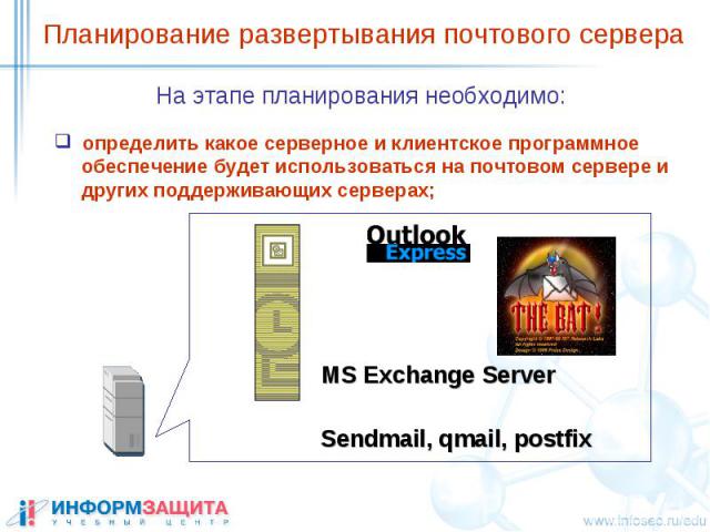 Планирование развертывания почтового сервера