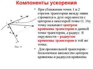 При сближении точек 1 и 2 отрезок траектории между ними стремится к дуге окружно