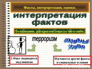 Факты, интерпретации, оценки.