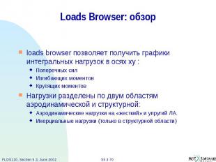 Loads Browser: обзор loads browser позволяет получить графики интегральных нагру