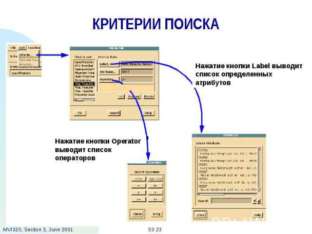 КРИТЕРИИ ПОИСКА Users can edit, add, replace or delete any criteria using the Criteria Edit Selection under the Edit menu