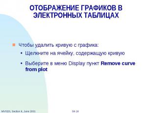 ОТОБРАЖЕНИЕ ГРАФИКОВ В ЭЛЕКТРОННЫХ ТАБЛИЦАХ Чтобы удалить кривую с графика: Щелк