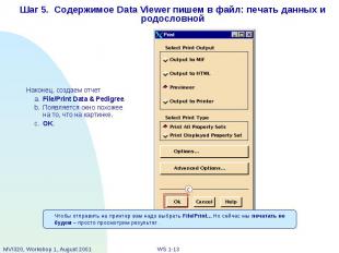 Шаг 5. Содержимое Data Viewer пишем в файл: печать данных и родословной