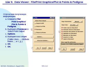 Шаг 8. Data Viewer: File/Print Graphics/Plot &amp; Points &amp; Pedigree