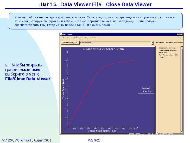 Шаг 15. Data Viewer File: Close Data Viewer
