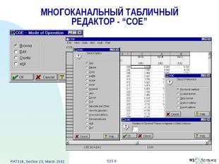 МНОГОКАНАЛЬНЫЙ ТАБЛИЧНЫЙ РЕДАКТОР - “COE”