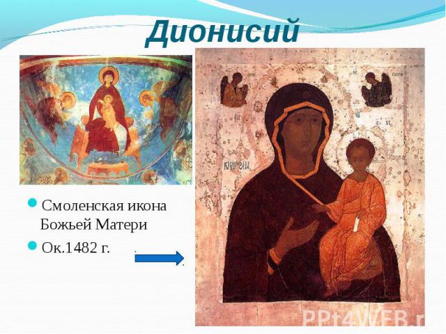 Смоленская икона Божьей Матери Смоленская икона Божьей Матери Ок.1482 г.