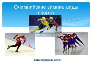 Олимпийские зимние виды спорта Конькобежный спорт