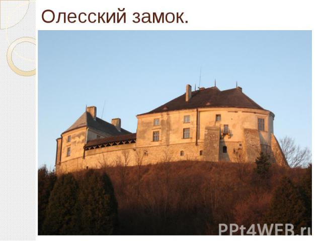 Олесский замок. памятник архитектуры XIV—XVII веков, расположенный возле посёлка Олеско Бусского района Львовской области 