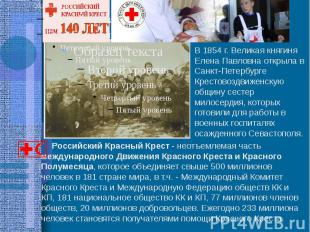 Российский Красный Крест - неотъемлемая часть международного Движения Красного К
