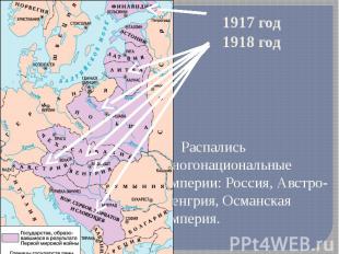 1917 год 1918 год Распались многонациональные империи: Россия, Австро-Венгрия, О