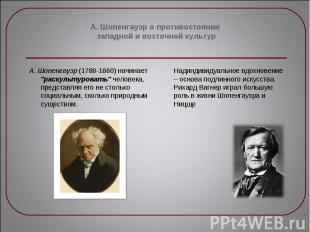 А. Шопенгауэр (1788-1860) начинает &quot;раскультуровать&quot; человека, предста