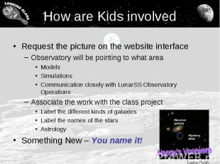 How are Kids involved Request the picture on the website interface Observatory w