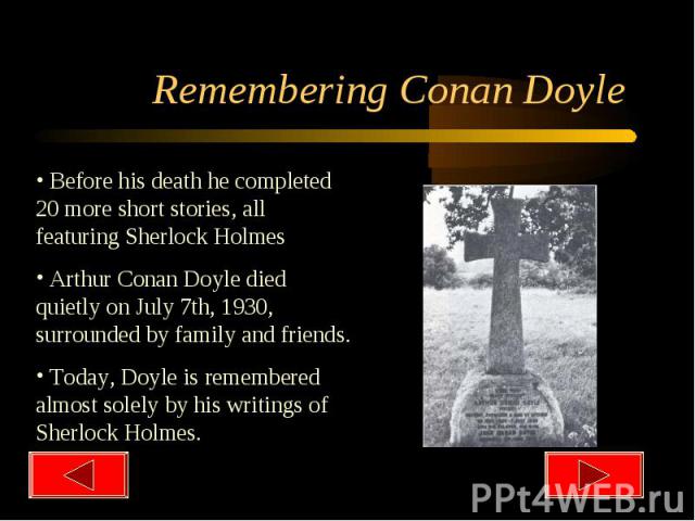 Remembering Conan Doyle