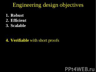 Engineering design objectives