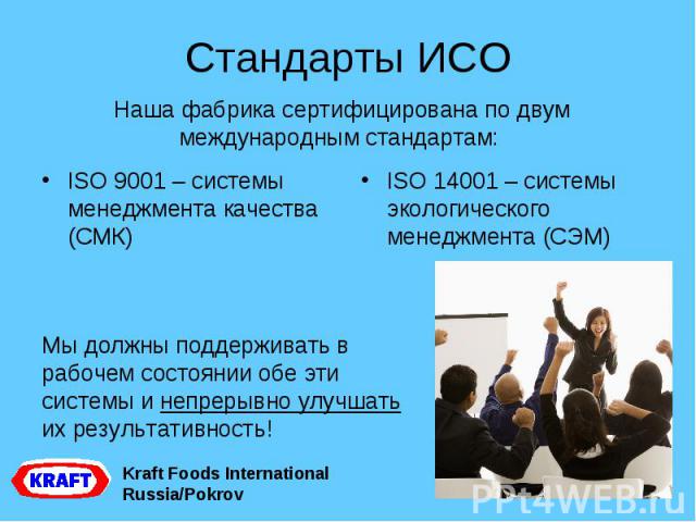 Стандарты ИСО ISO 9001 – системы менеджмента качества (СМК)