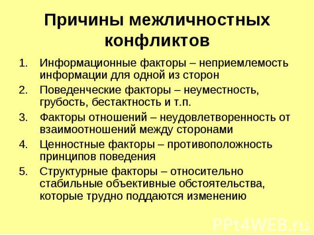 Презентация на тему "Межличностные конфликты" - презентации по Философии