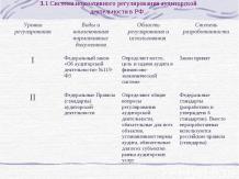 Система нормативного регулирования аудиторской деятельности в РФ