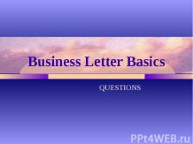 Business Letter Basics