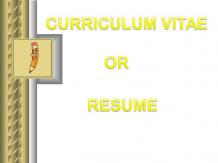 Curriculum Vitae or Resume