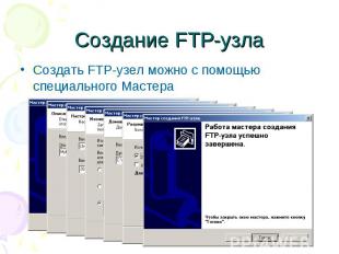 Создание FTP-узла Создать FTP-узел можно с помощью специального Мастера