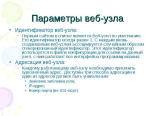 Параметры веб-узла Идентификатор веб-узла: Первым сайтом в списке является Веб-у