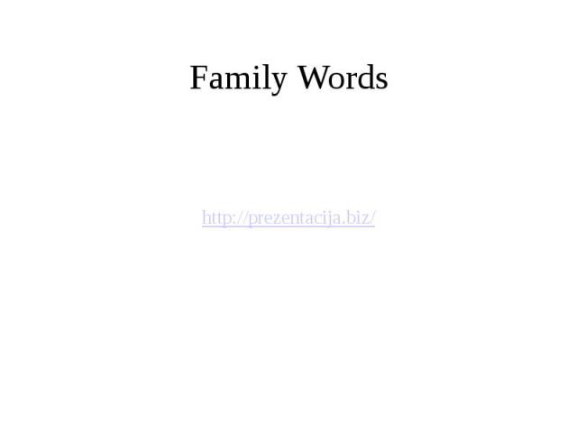 Family Words