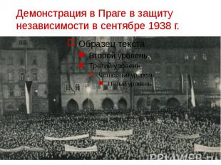 Демонстрация в Праге в защиту независимости в сентябре 1938 г.