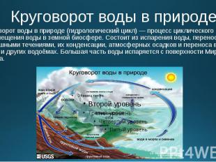 Круговорот воды в природе Круговорот воды в природе (гидрологический цикл) — про