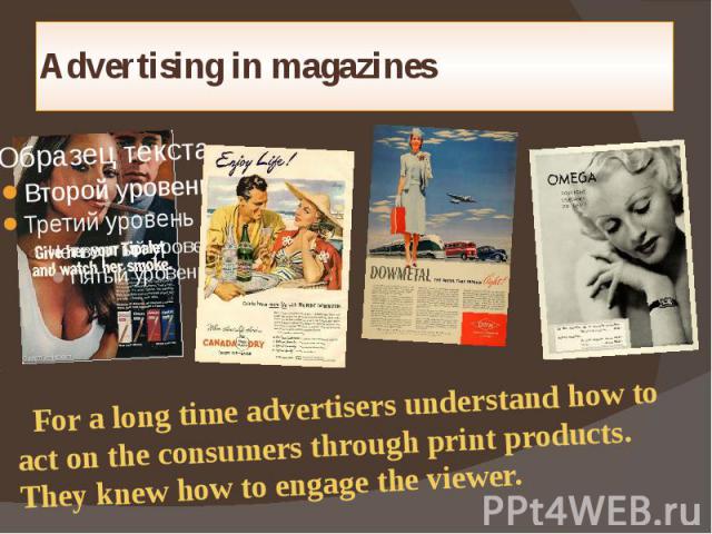 Advertising in magazines