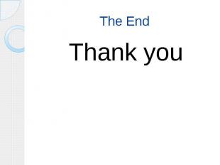 The End Thank you