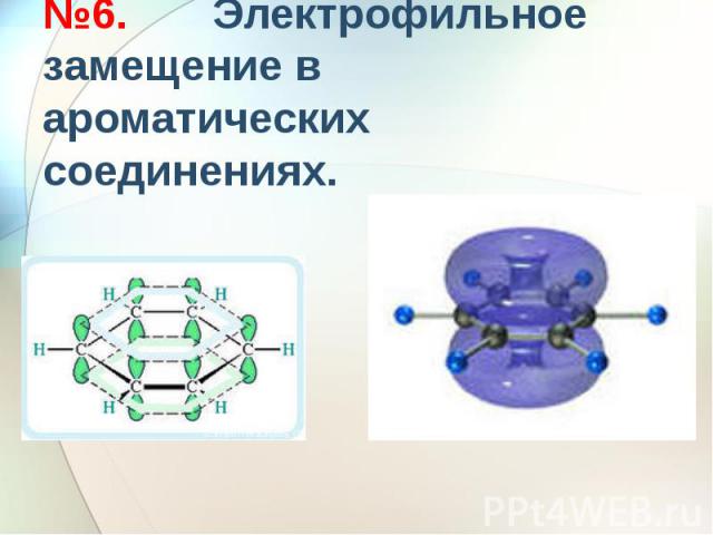 №6. Электрофильное замещение в ароматических соединениях.