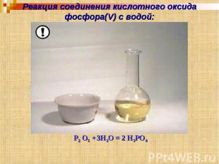 Реакция соединения кислотного оксида фосфора(V) с водой: